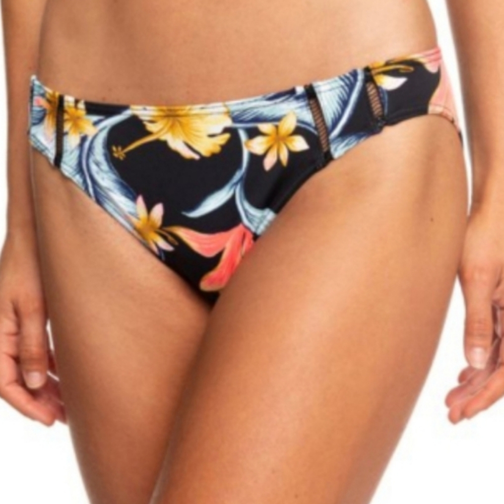 Roxy Bikini bottom black floral